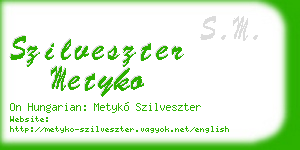 szilveszter metyko business card